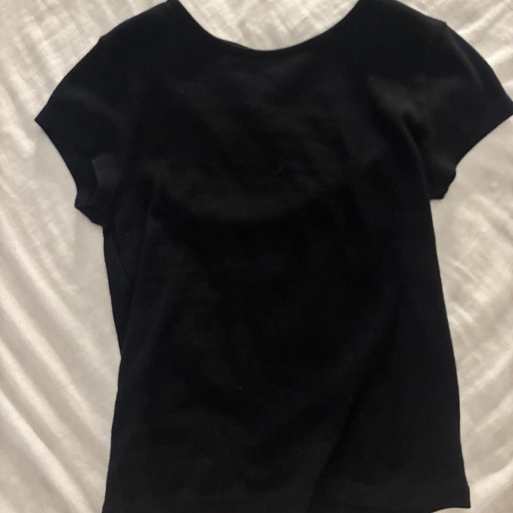 American Eagle Outfitters Black Short Sleeve Scoop Neck Tee